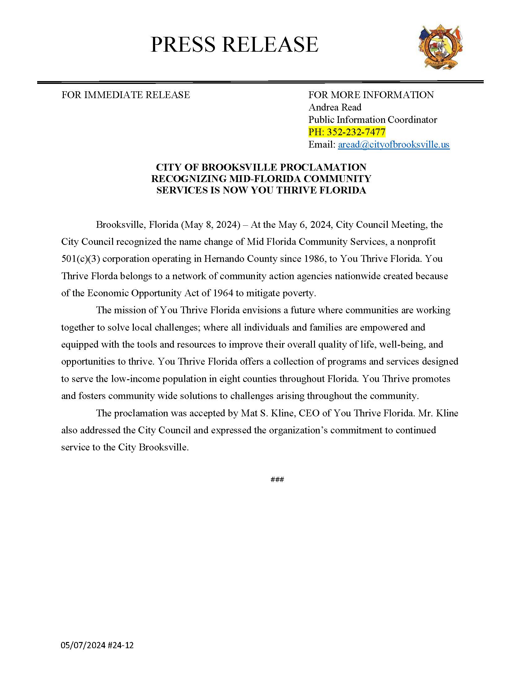 05.08.24 24-12 PR PROCLAMATION YOU THRIVE FLORIDA_Page_1