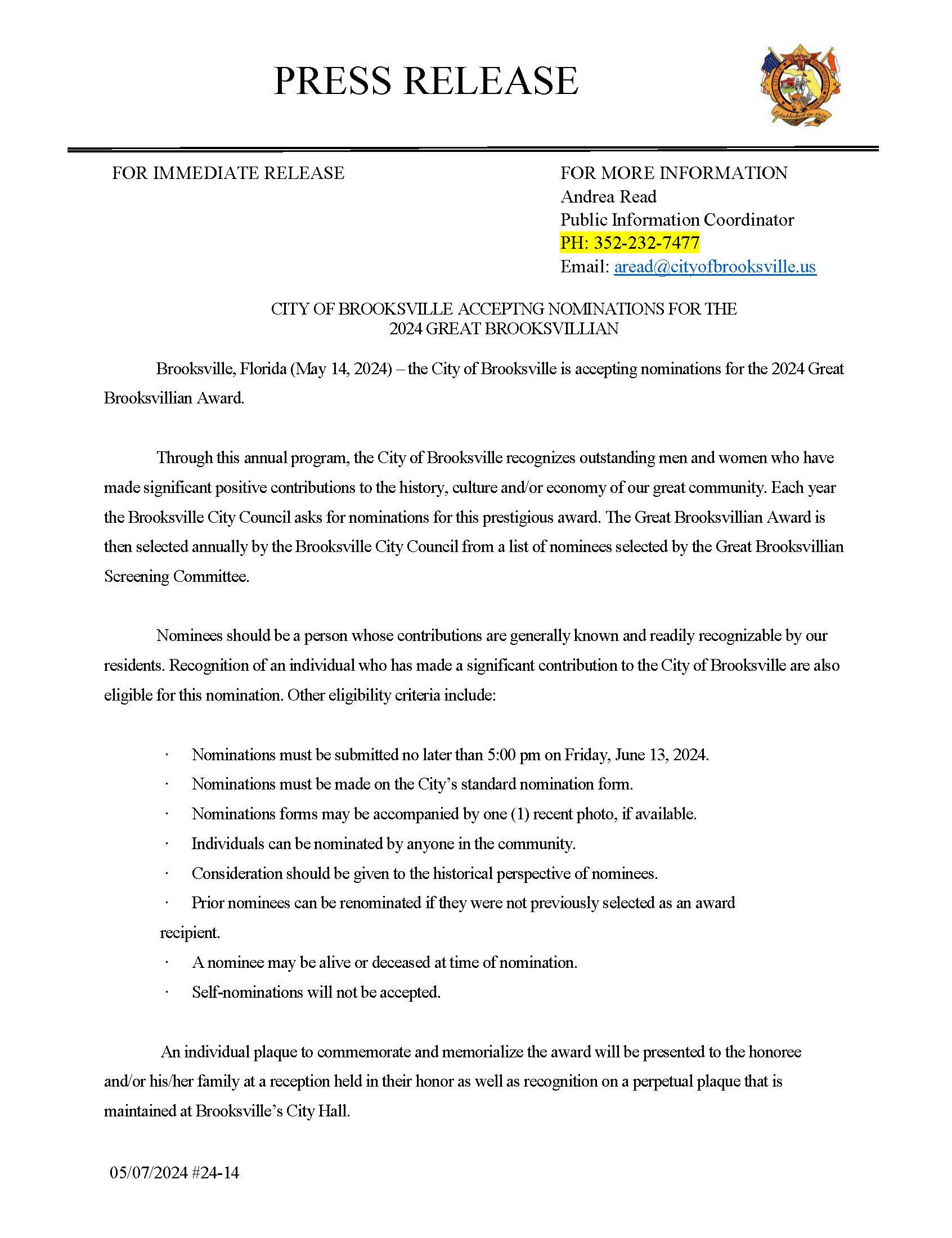 5.14.24 24-14 COB ACCEPTING GREAT BROOKSVILLIAN NOMINATIONS_Page_1